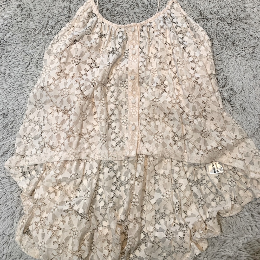 Milau High Low Lace Tank Top